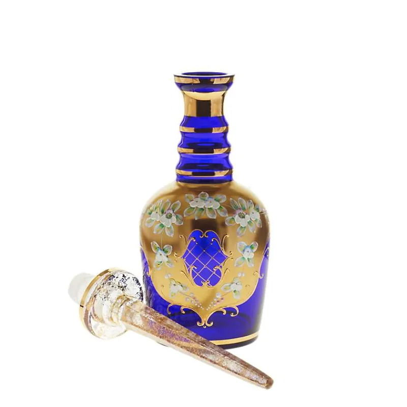 Karaffe & Dekanter^Art Glass Flasche mit Verschluss Blue Queen, Blau/Gold, aus Glas