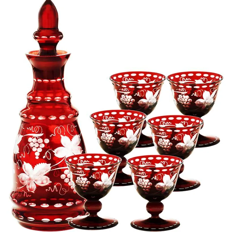 Karaffe & Dekanter^Art Glass Flasche mit Verschluss Red Queen 500 ml, Rot, aus Glas