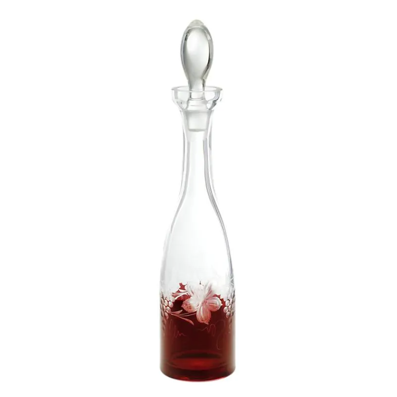 Karaffe & Dekanter^Art Glass Flasche mit Verschluss Red Queen 1000 ml, Weinrot, aus Glas