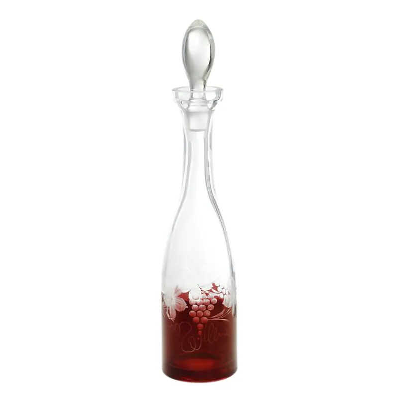 Karaffe & Dekanter^Art Glass Flasche mit Verschluss Red Queen 1000 ml, Weinrot, aus Glas