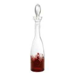 Karaffe & Dekanter^Art Glass Flasche mit Verschluss Red Queen 1000 ml, Weinrot, aus Glas
