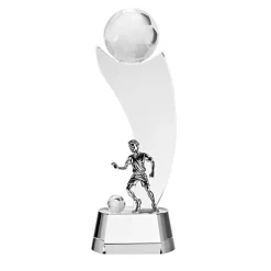 Pokal & Glasblock^Fan Unikate Fußballtrophäe Fußballstar Pokal 25cm