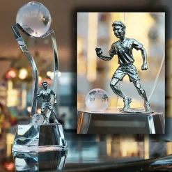 Pokal & Glasblock^Fan Unikate Fußballtrophäe Fußballstar Pokal 25cm