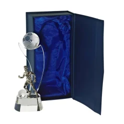 Pokal & Glasblock^Fan Unikate Fußballtrophäe Fußballstar Pokal 17cm