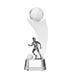 Pokal & Glasblock^Fan Unikate Fußballtrophäe Fußballstar Pokal 21cm