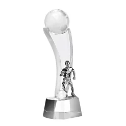 Pokal & Glasblock^Fan Unikate Fußballtrophäe Fußballstar Pokal 21cm