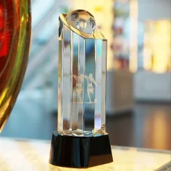 Pokal & Glasblock^Fan Unikate Fußballtrophäe Goalgetter Pokal 18cm