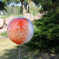 Kugeln & Zapfen^Cristalica GmbH Gartenkugel Bodenkugel 30 cm (mit Scheibe und Stab)