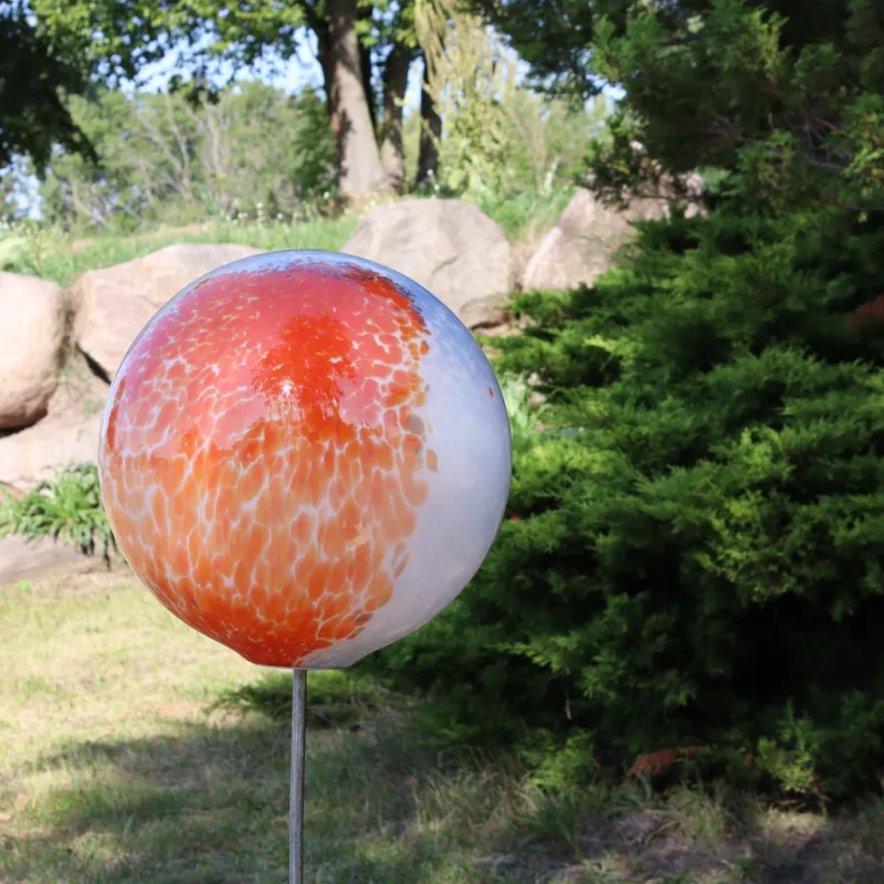 Kugeln & Zapfen^Cristalica GmbH Gartenkugel Bodenkugel 30 cm (mit Scheibe und Stab)