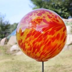 Kugeln & Zapfen^Cristalica GmbH Gartenkugel Bodenkugel 30 cm (mit Scheibe und Stab)