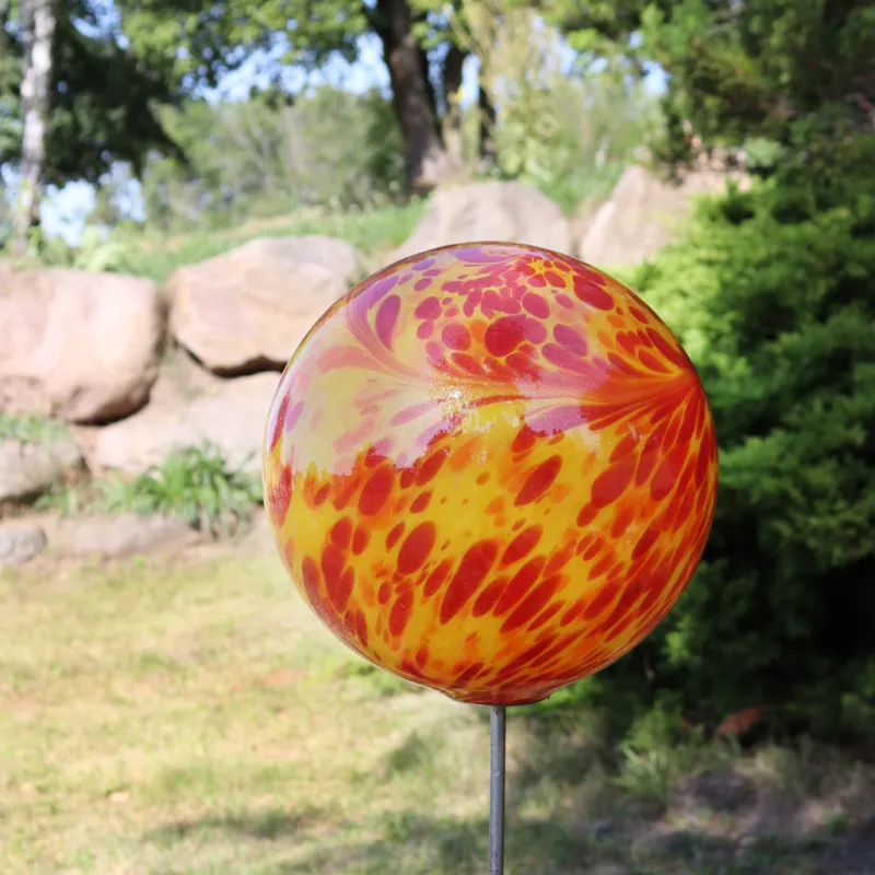 Kugeln & Zapfen^Cristalica GmbH Gartenkugel Bodenkugel 30 cm (mit Scheibe und Stab)