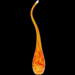 Kugeln & Zapfen^Cristalica GmbH Gartenskulptur Glasflamme 65cm orange inkl. Stab