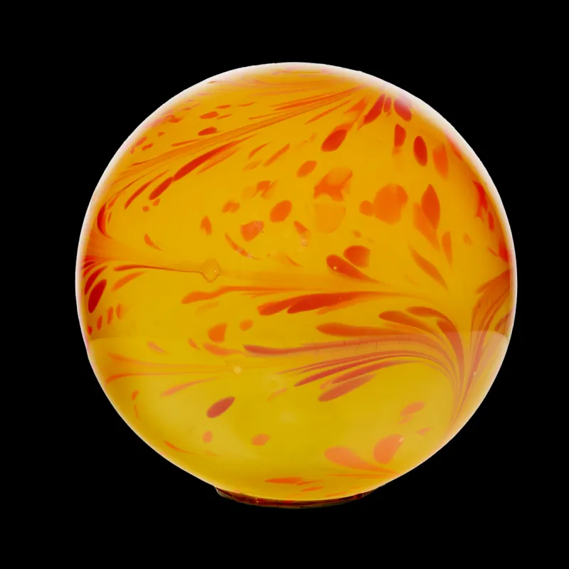 Kugeln & Zapfen^Cristalica GmbH Gartenskulptur Glaskugel 20 cm gelb inkl. Stab