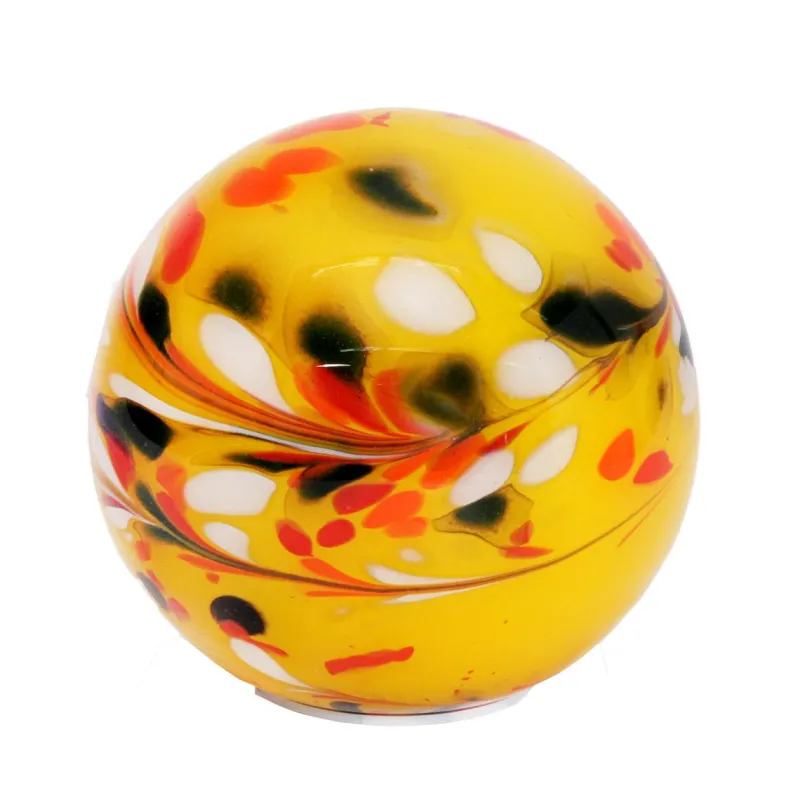 Kugeln & Zapfen^Cristalica Gartenskulptur Glaskugel 18 cm gelb inkl. Stab