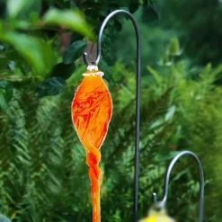 Kugeln & Zapfen^Cristalica GmbH Gartenskulptur Hängezapfen 43cm rot orange inkl. Stab