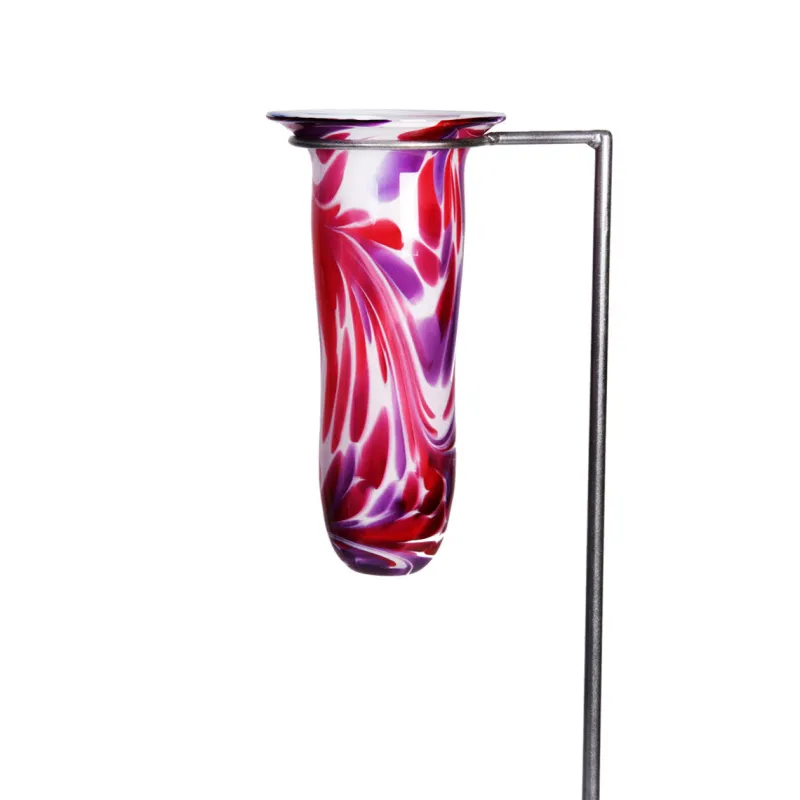 Sonstiges^Cristalica Gartenvase Blumenvase Grabvase Glas Dekoration Gestaltung bunt 70cm inkl. Stab