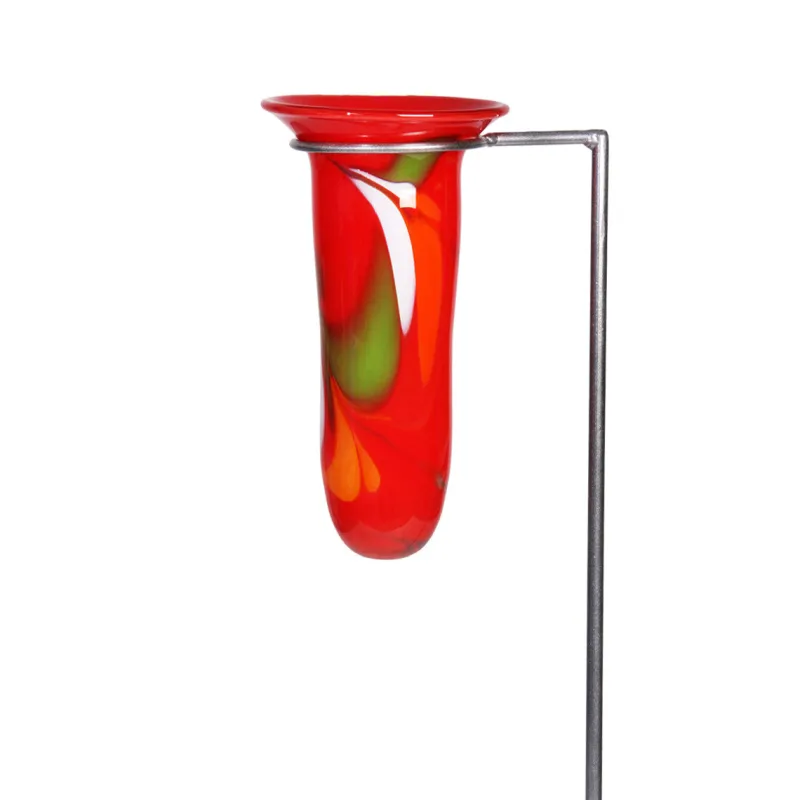 Sonstiges^Cristalica Gartenvase Blumenvase Grabvase Glas Dekoration Gestaltung bunt 70cm inkl. Stab