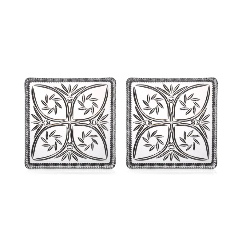 Kuchen & Torten^Cristalica Gebäckplatte aus Bleikristall 2er Set 20x20cm