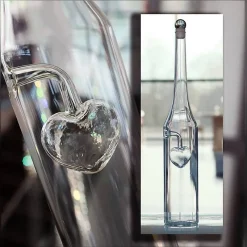 Valentienstag|Hochzeit^Fan Unikate Geschenkflasche Glasherz Präsent 400ml