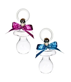 Zur Geburt & Taufe^Glaswaren sonstige Geschenkflasche Schnuller Nuckel Glas Leer Schleife 100 ml