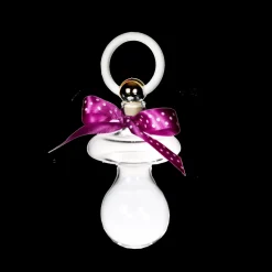 Zur Geburt & Taufe^Glaswaren sonstige Geschenkflasche Schnuller Nuckel Glas Leer Schleife 100 ml