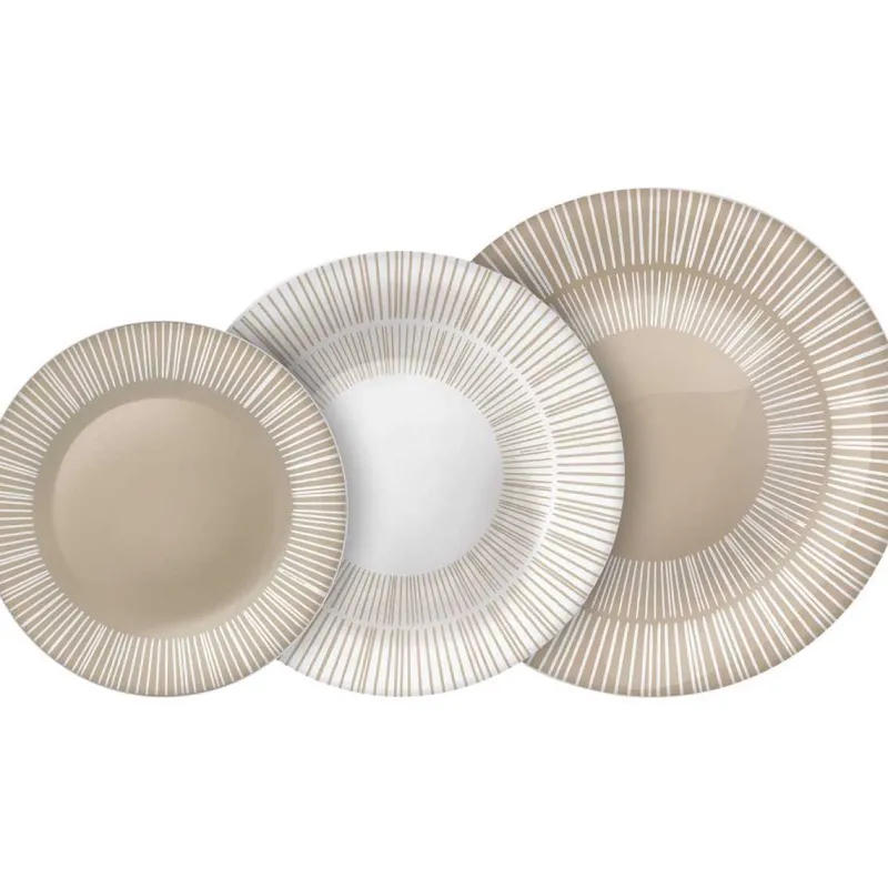 Teller & Platten^Glaswaren sonstige Geschirrset Stria Teller 18-tlg Opalglas