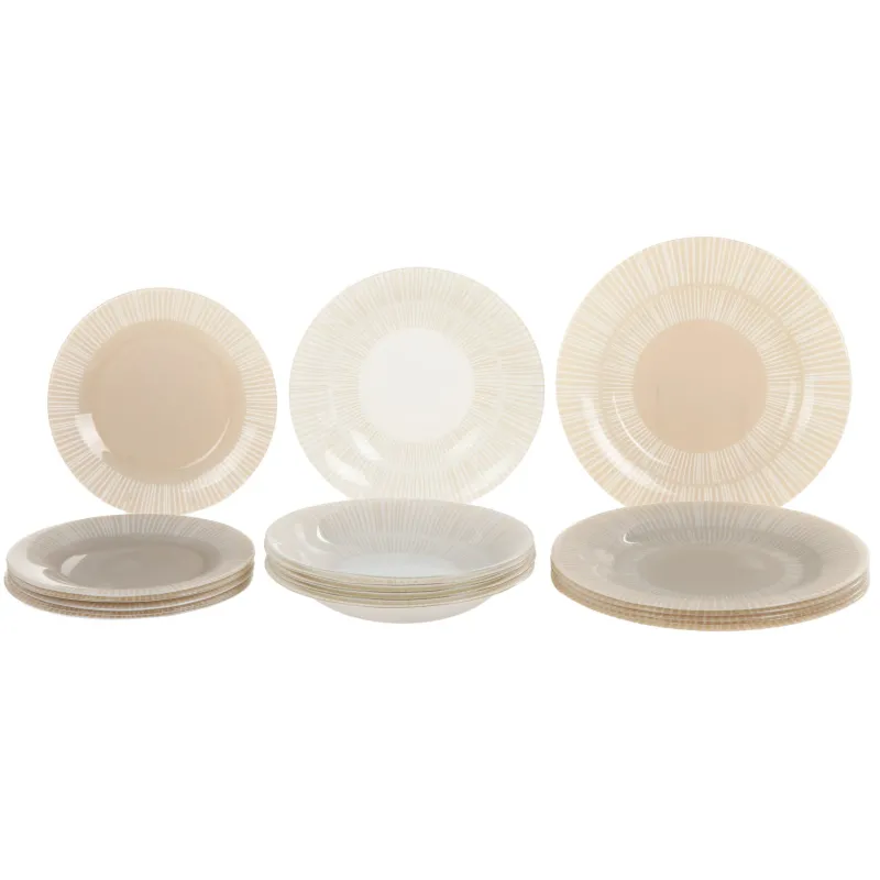 Teller & Platten^Glaswaren sonstige Geschirrset Stria Teller 18-tlg Opalglas