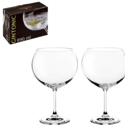 Gläserset|Cocktailgläser^Cristalica Kingdom GinTonic Glas Cocktail Weinglas Ballon 2er-Set 990ml klar Kristallglas XXL