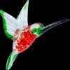 Kinder|Frauen^Cristalica Glas Hängevogel Kolibri Rot/Grün Breite ca. 10,5cm, Fensterdeko Handarbeit