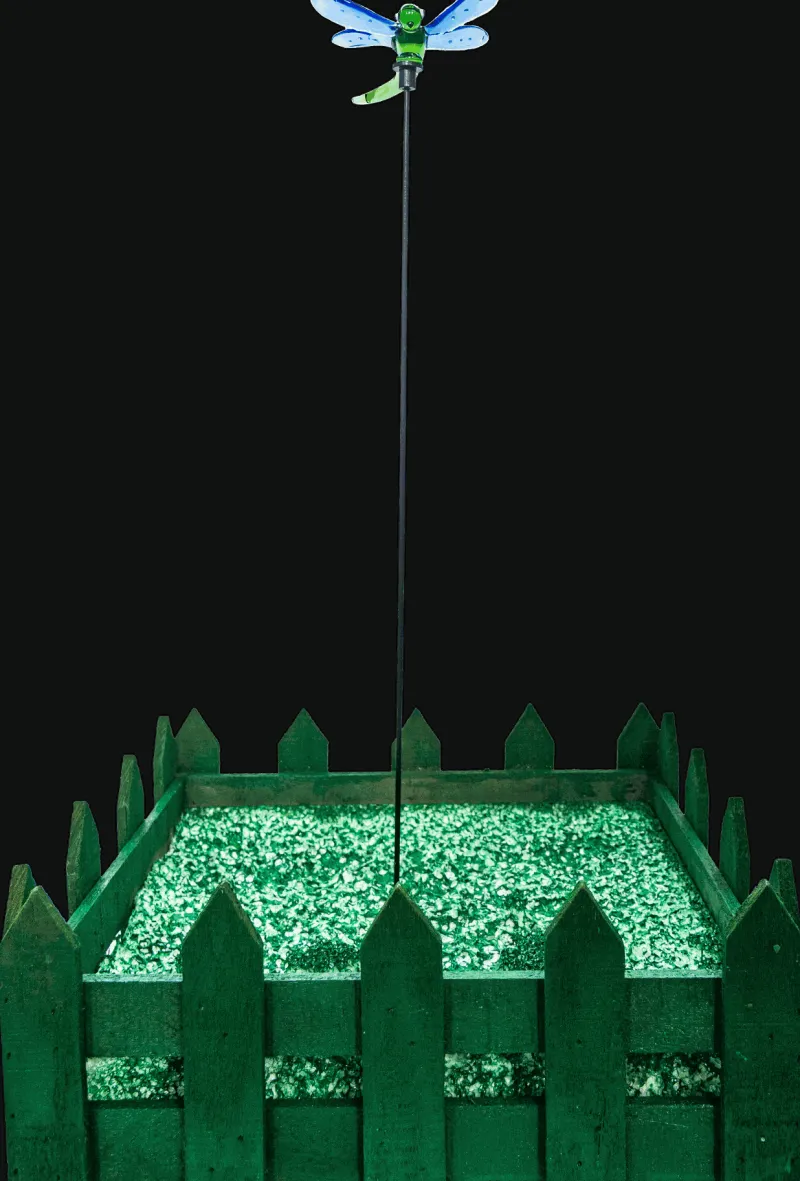 Ostern|Ostern^Cristalica Glas Libelle Hellblau Breite ca.8,5cm, Gartendeko mit Stab 45cm Handarbeit