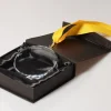 Pokal & Glasblock^Fan Unikate Glas Medaille Rund geschliffen Pokal 8cm inkl. Band und Geschenkbverpackung