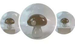 Tiere & Figuren|Obst & Gemüse^Cristalica Glas Pilz Beige/Weiß Gartendeko Handarbeit