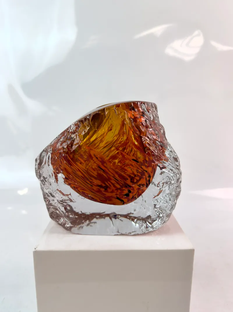 Vasen|Ostern^Cristalica Glas Vase Modern in Amber/Transparent Handarbeit