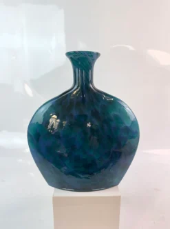 Vasen|Ostern^Cristalica Glas Vase Modern in Blau/Türkis Handarbeit