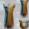 Vasen|Ostern^Cristalica Glas Vase, Schale Blau/Amber Handarbeit