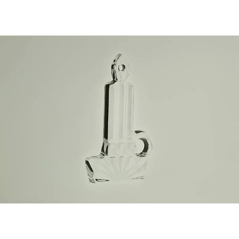 Weihnachten|Weihnachten^Cristalica Kingdom Glasanhänger Baumschmuck Kerze klar Bleikristall 8,5 cm