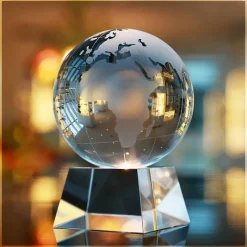 Pokal & Glasblock|Männer^Fan Unikate Glasblock Globus Tarra Pokal 14cm