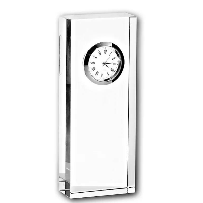 Uhren^Cristalica Kingdom Glasblockuhr 15cm