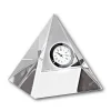 Souvenir|Uhren^Cristalica Kingdom Glasblockuhr Pyramide 9cm silber