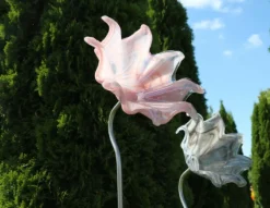 Blüten^Cristalica Glasblüte Italy 22 cm mit Stab