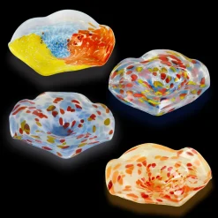 Blüten^Art Glass Glasblume Ø ca. 26 cm in Farben inkl. Stab