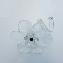 Blumen|Besteck & Zubehör^Cristalica Glasblume klar Strassstein schwarz Tischdekoration Serviettenring 10cm Handmade