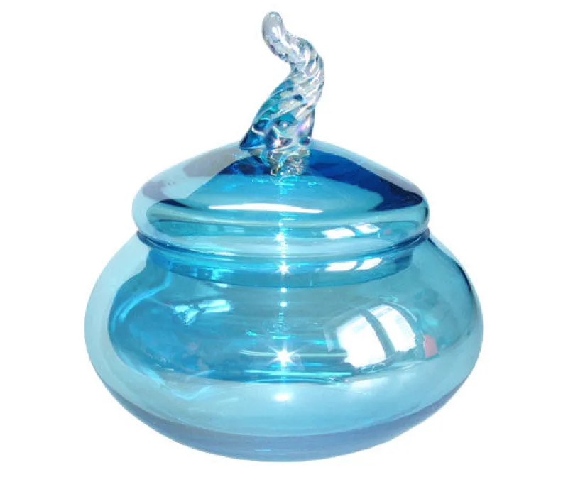 Dosen^Cristalica Glasdose aquamarine Jozy Art Queen 18 cm