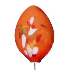 Kugeln & Zapfen^Art Glass Glas-Ei 24cm Gartenflair inkl. Stab