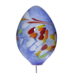 Kugeln & Zapfen^Art Glass Glas-Ei 24cm Gartenflair inkl. Stab