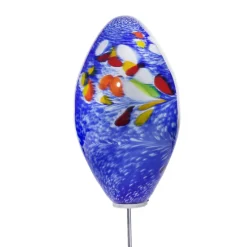 Kugeln & Zapfen^Art Glass Glas-Ei 15cm Gartenflair inkl. Stab