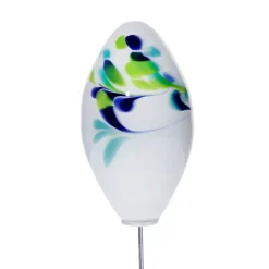 Kugeln & Zapfen^Art Glass Glas-Ei 15cm Gartenflair inkl. Stab