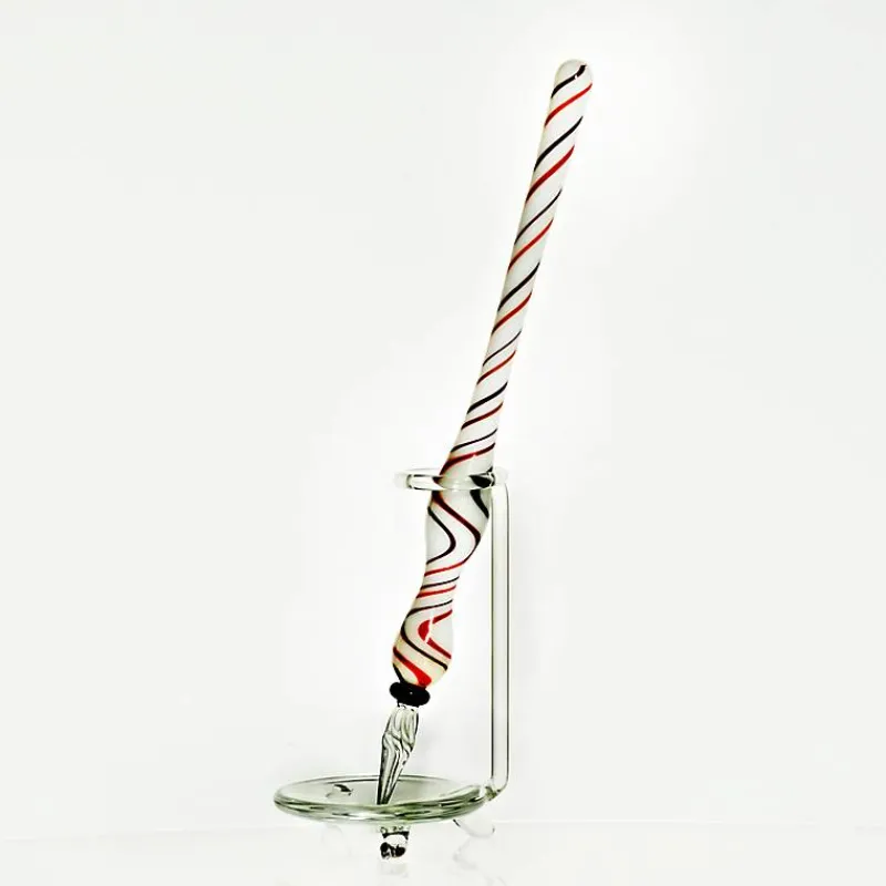 Männer|Arbeitszimmer^Art Glass Glasfederschreiber bunt Feder (17 cm)