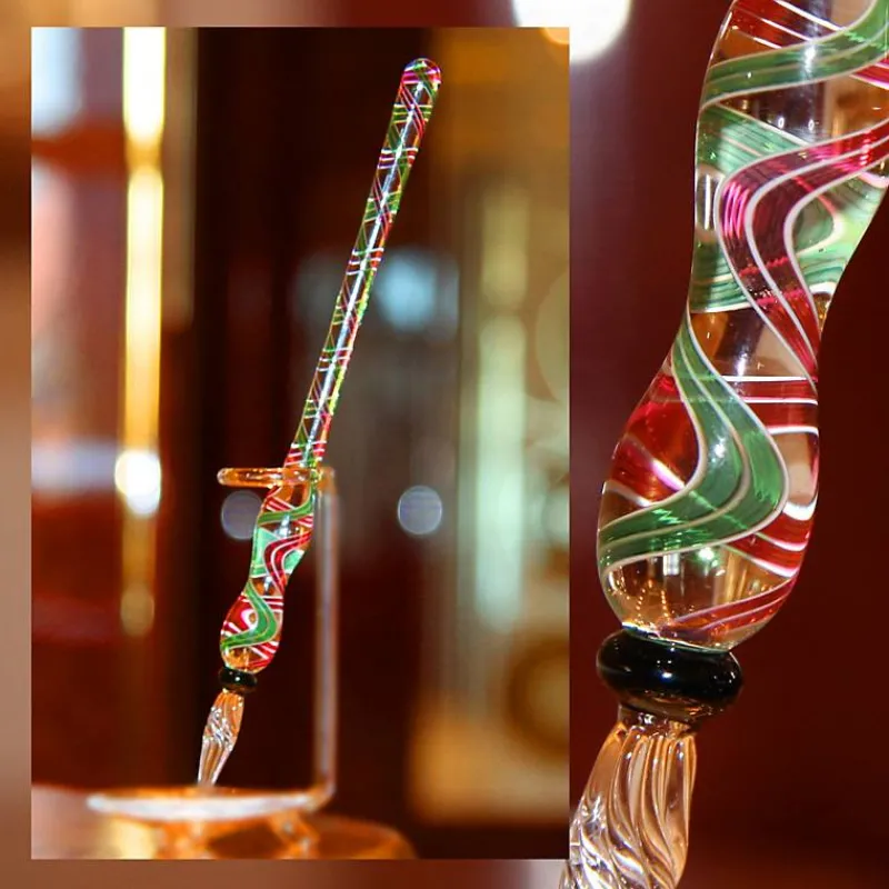 Arbeitszimmer^Art Glass Glasfederschreiber "Feder" (17cm)