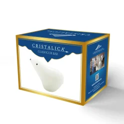 Tiere & Figuren^Cristalica Glasfigur Bär Höhe ca. 7,5cm/Länge ca. 12cm Weiß Handarbeit